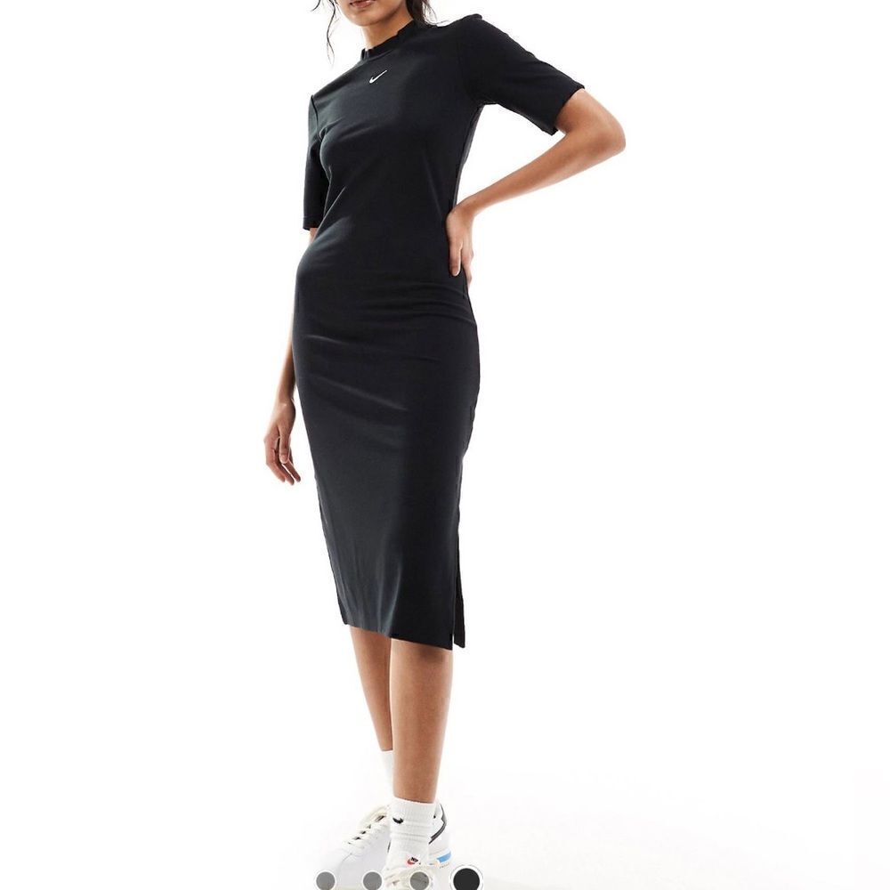 NWT Nike Essential Midi Dress Black Women Size S